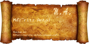 Móritz Antal névjegykártya